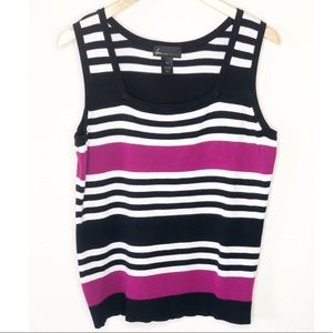 Lane Bryant Black/Purple/White Sweater Vest Size 14